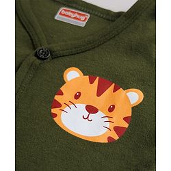 Babyhug Cotton Knit Half Sleeves T-Shirt & Shorts Night Suit with Tiger Print - Multicolor