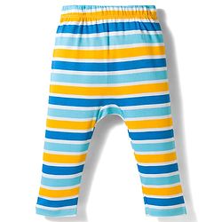 Babyhug Interlock Knit Full Length Striped & Animal Printed Diaper Leggings Pack of 3 - Multicolor