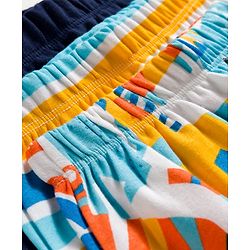 Babyhug Interlock Knit Full Length Striped & Animal Printed Diaper Leggings Pack of 3 - Multicolor