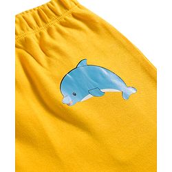 Babyhug Interlock Knit Full Length Sea Life Printed Diaper Leggings Pack Of 3 - Multicolour