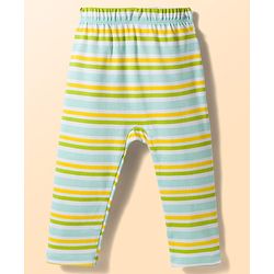 Babyhug Interlock Knit Full Length Striped & Dino Printed Diaper Leggings Pack of 3 - Multicolor