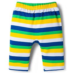 Babyhug Interlock Knit Full Length Diaper Leggings with Jungle Theme Print & Stripes Pack of 3 - Multicolor