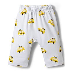 Babyhug Cotton Knit Full Length  Diaper Leggings With Taxi Print Pack of 3 - Multicolor