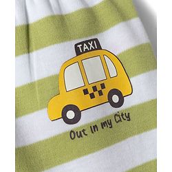 Babyhug Cotton Knit Full Length  Diaper Leggings With Taxi Print Pack of 3 - Multicolor