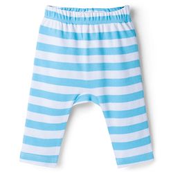Babyhug 100% Cotton Interlock Knit Full Length Diaper Leggings with Airplane Print & Stripes Pack of 3 - Multicolor