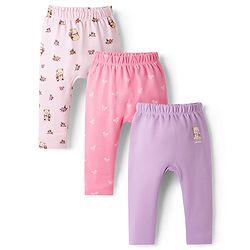 Babyhug Interlock Knit Full Length Printed Diaper Leggings Pack of 3 - Multicolor