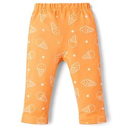 Babyhug Interlock Knit Full Length Star & Ice Cream Printed Diaper Leggings Pack of 3 - Multicolor