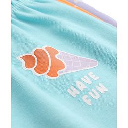 Babyhug Interlock Knit Full Length Star & Ice Cream Printed Diaper Leggings Pack of 3 - Multicolor