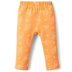 Babyhug Interlock Knit Full Length Star & Ice Cream Printed Diaper Leggings Pack of 3 - Multicolor