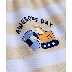 Babyhug Interlock Knit Full Length Diaper Leggings with Vehicle Print & Stripes Pack of 3 - Multicolor