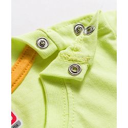 Babyhug Single Jersey Knit Half Sleeves T-Shirt & Shorts Set With Tiger Print - Green