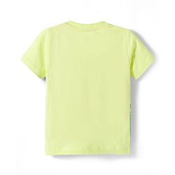 Babyhug Single Jersey Knit Half Sleeves T-Shirt & Shorts Set With Tiger Print - Green