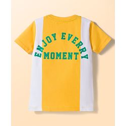 Babyhug Single Jersey Knit Half Sleeves Striped T-Shirt & Shorts Set with Text Print - Green