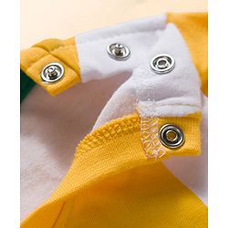Babyhug Single Jersey Knit Half Sleeves Striped T-Shirt & Shorts Set with Text Print - Green