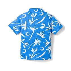 Babyhug Single Jersey Knit Half Sleeves Shirt & Shorts Set with Floral Print - Blue & Beige