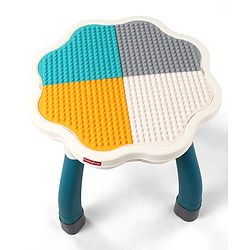 Babyhug Kids Activity Table & Chair Set - Multicolor| Building Block Surface| Storage Trays| Sturdy Chair| Easy to Assemble| Studying, Playing, Art & Craft, Drawing