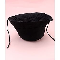 Babyhug Disney Cotton Woven Summer Bucket Cap With Micky Mouse Embroidery Black - Diameter 21 cm