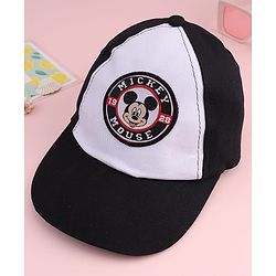 Babyhug Disney 100% Cotton Woven Summer Cap With Micky Mouse Graphics Multicolour - Diameter 15 cm