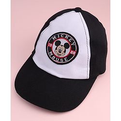 Babyhug Disney 100% Cotton Woven Summer Cap With Micky Mouse Graphics Multicolour - Diameter 15 cm