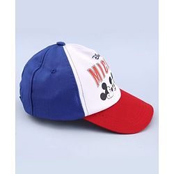 Babyhug Disney 100% Cotton Woven Summer Cap With Micky Mouse Graphics Multicolour - Diameter 18 cm
