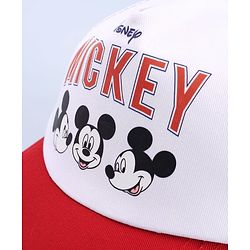 Babyhug Disney 100% Cotton Woven Summer Cap With Micky Mouse Graphics Multicolour - Diameter 18 cm
