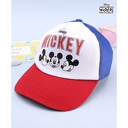 Babyhug Disney 100% Cotton Woven Summer Cap With Micky Mouse Graphics Multicolour - Diameter 18 cm