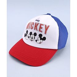 Babyhug Disney 100% Cotton Woven Summer Cap With Micky Mouse Graphics Multicolour - Diameter 18 cm