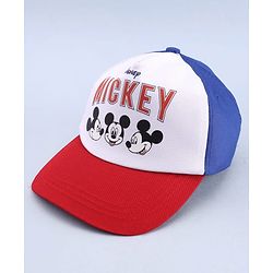 Babyhug Disney 100% Cotton Woven Summer Cap With Micky Mouse Graphics Multicolour - Diameter 18 cm
