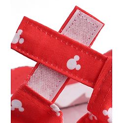 Babyhug Disney Cotton Woven Summer Cap With Mickey Mouse Graphics Red - Diameter 20 cm