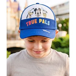 Babyhug Disney 100% Cotton Woven Summer Cap With Mickey Mouse Graphics Multicolour - Diameter 15 Cm