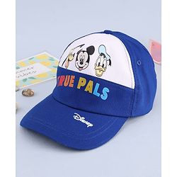 Babyhug Disney 100% Cotton Woven Summer Cap With Mickey Mouse Graphics Multicolour - Diameter 15 Cm