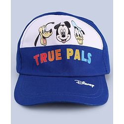 Babyhug Disney 100% Cotton Woven Summer Cap With Mickey Mouse Graphics Multicolour - Diameter 15 Cm