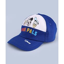 Babyhug Disney 100% Cotton Woven Summer Cap With Mickey Mouse Graphics Multicolour - Diameter 15 Cm
