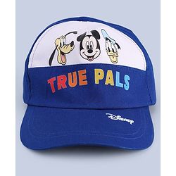 Babyhug Disney 100% Cotton Woven Summer Cap With Mickey Mouse Graphics Multicolour - Diameter 15 Cm