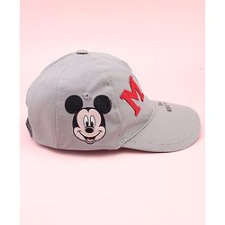 Babyhug Disney 100% Cotton Woven Summer Cap With Micky Mouse Graphics Grey - Diameter  19 cm