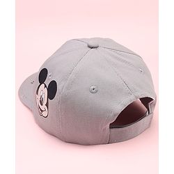 Babyhug Disney 100% Cotton Woven Summer Cap With Micky Mouse Graphics Grey - Diameter  19 cm