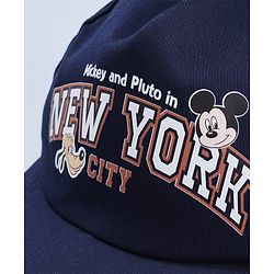 Babyhug Disney 100% Cotton Woven Summer Cap With Micky Mouse Graphics Navy Blue - Diameter 18 cm