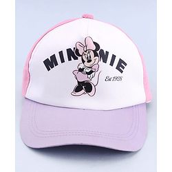 Babyhug Disney 100% Cotton Woven Summer Cap With Minnie Mouse Graphics Multicolour - Diameter 18.5 cm
