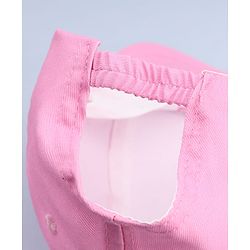 Babyhug Disney Cotton Woven Summer Cap With Minnie Mouse Graphics & Bow Applique Pink - Diameter 17.5 cm