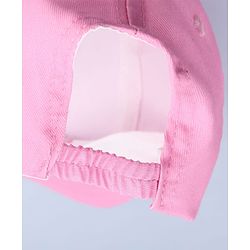 Babyhug Disney Cotton Woven Summer Cap With Minnie Mouse Graphics & Bow Applique Pink - Diameter 17.5 cm