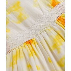 Babyhug Cotton Woven Sleeveless Abstract Printed Frock - White