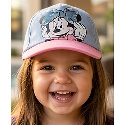Babyhug Disney Summer Cap With Minnie Mouse Graphics Multicolor - Diameter 17 cm