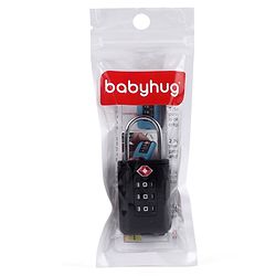 Babyhug Secure 3-Digit Luggage TSA Lock ??Black Lightweight Travel Lock Durable Combination Lock for Bags & Suitcases Compact & Easy to Use Free Size Number Lock.