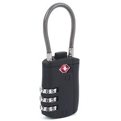 Babyhug Secure 3-Digit Luggage TSA Lock with Flexible Wire ??Black Lightweight Travel Lock Durable Combination Lock for Bags & Suitcases Compact & Easy to Use Free Size Number Lock.