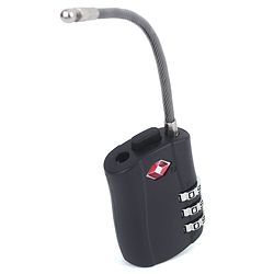 Babyhug Secure 3-Digit Luggage TSA Lock with Flexible Wire ??Black Lightweight Travel Lock Durable Combination Lock for Bags & Suitcases Compact & Easy to Use Free Size Number Lock.