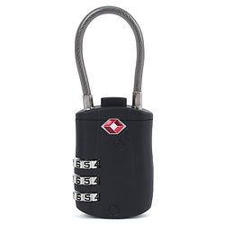 Babyhug Secure 3-Digit Luggage TSA Lock with Flexible Wire ??Black Lightweight Travel Lock Durable Combination Lock for Bags & Suitcases Compact & Easy to Use Free Size Number Lock.