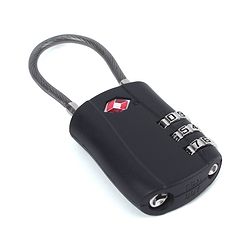 Babyhug Secure 3-Digit Luggage TSA Lock with Flexible Wire ??Black Lightweight Travel Lock Durable Combination Lock for Bags & Suitcases Compact & Easy to Use Free Size Number Lock.