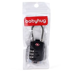 Babyhug Secure 3-Digit Luggage TSA Lock with Flexible Wire ??Black Lightweight Travel Lock Durable Combination Lock for Bags & Suitcases Compact & Easy to Use Free Size Number Lock.