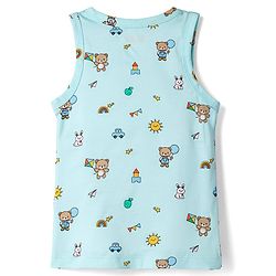 Babyhug 100% Cotton Antibacterial Sleeveless Striped Vests With Bear Print Pack of 3 - Multicolor