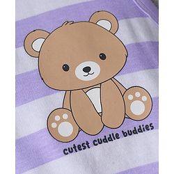 Babyhug 100% Cotton Antibacterial Sleeveless Striped Vests With Bear Print Pack of 3 - Multicolor